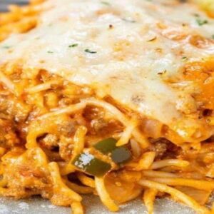 Four Cheese Baked Spaghetti